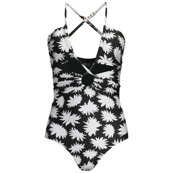 PatBO Black and White Floral One Piece Swimsuit - Picture 2 of 3